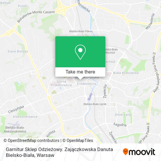 Garnitur Sklep Odzieżowy. Zajączkowska Danuta Bielsko-Biała map