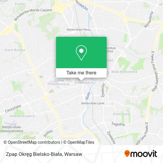 Zpap Okręg Bielsko-Biała map