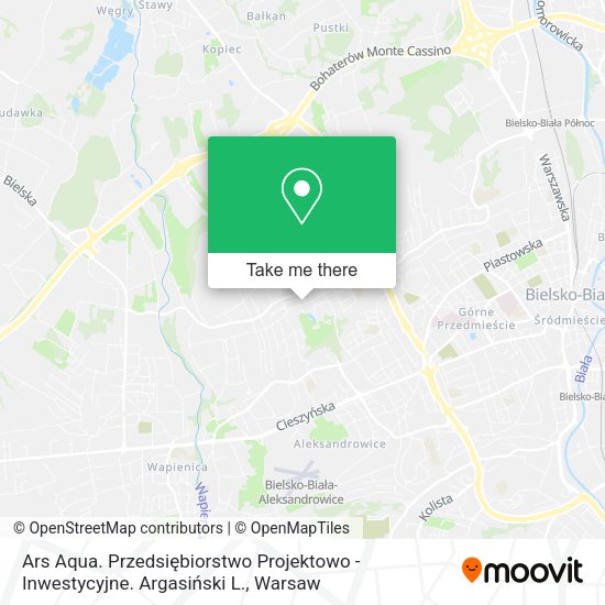 Ars Aqua. Przedsiębiorstwo Projektowo - Inwestycyjne. Argasiński L. map