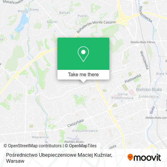 Pośrednictwo Ubepieczeniowe Maciej Kuźniar map