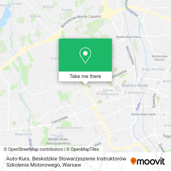 Auto-Kurs. Beskidzkie Stowarzyszenie Instruktorów Szkolenia Motorowego map