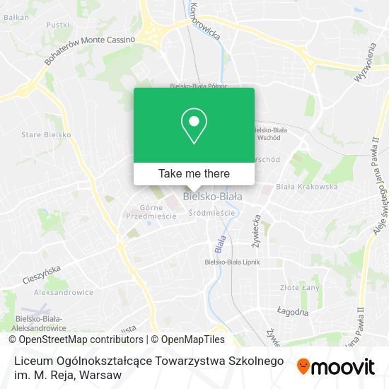 Liceum Ogólnokształcące Towarzystwa Szkolnego im. M. Reja map