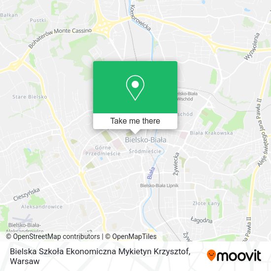 Bielska Szkoła Ekonomiczna Mykietyn Krzysztof map