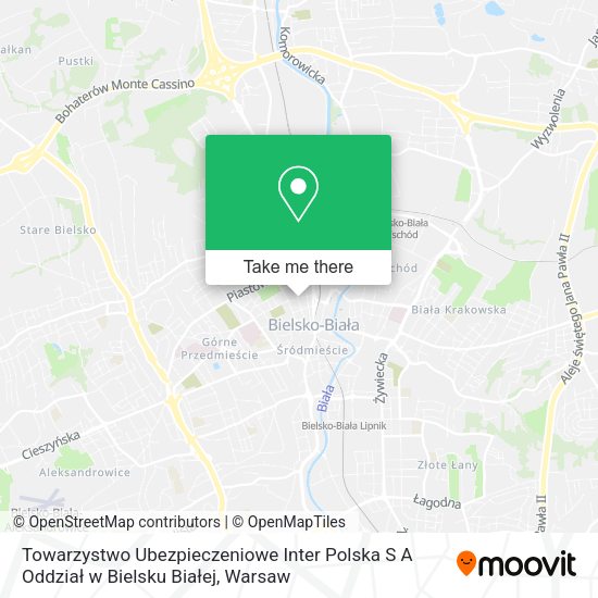 Карта Towarzystwo Ubezpieczeniowe Inter Polska S A Oddział w Bielsku Białej