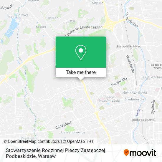 Stowarzyszenie Rodzinnej Pieczy Zastępczej Podbeskidzie map