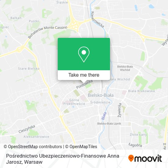 Pośrednictwo Ubezpieczeniowo-Finansowe Anna Jarosz map