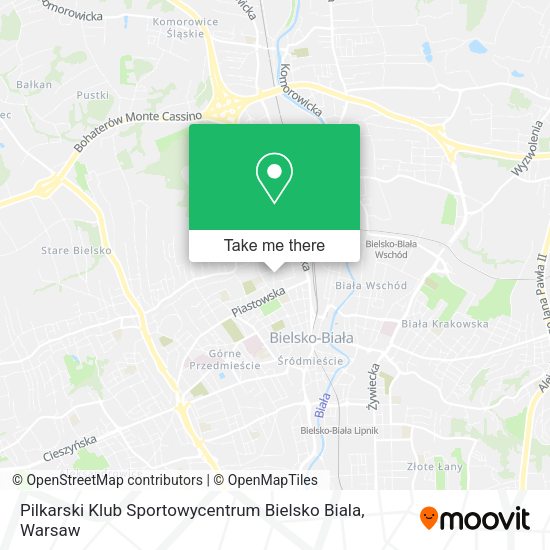 Pilkarski Klub Sportowycentrum Bielsko Biala map