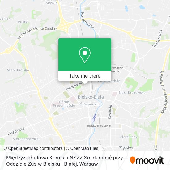 Międzyzakładowa Komisja NSZZ Solidarność przy Oddziale Zus w Bielsku - Białej map