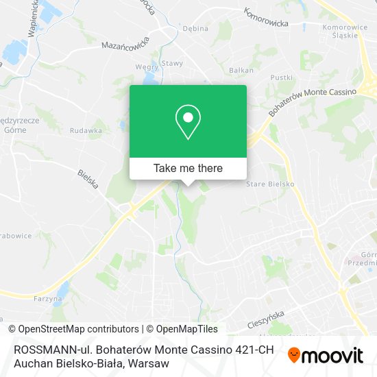 ROSSMANN-ul. Bohaterów Monte Cassino 421-CH Auchan Bielsko-Biała map