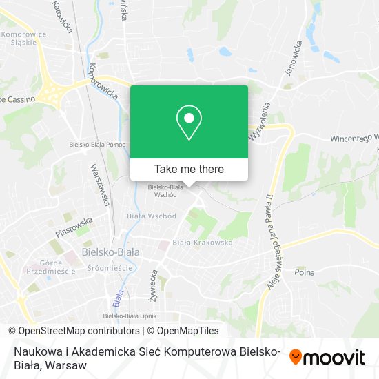 Naukowa i Akademicka Sieć Komputerowa Bielsko-Biała map