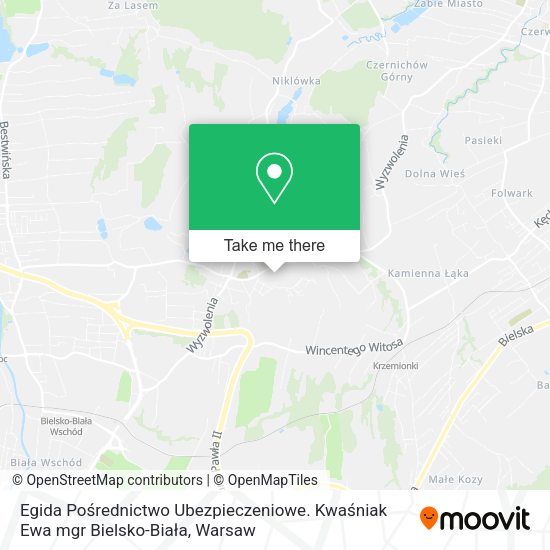 Egida Pośrednictwo Ubezpieczeniowe. Kwaśniak Ewa mgr Bielsko-Biała map