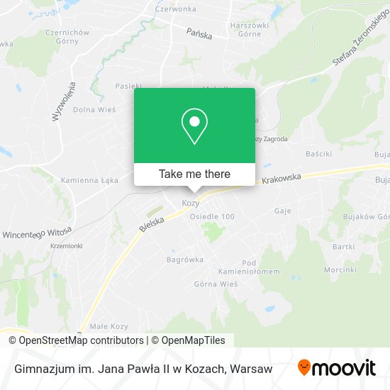 Gimnazjum im. Jana Pawła II w Kozach map