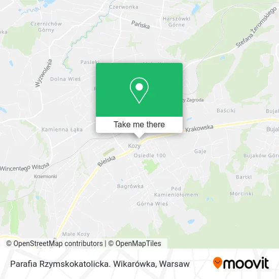 Карта Parafia Rzymskokatolicka. Wikarówka