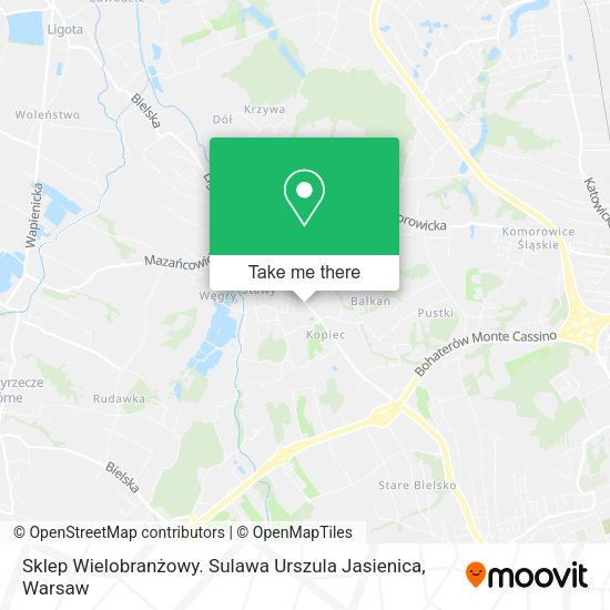 Sklep Wielobranżowy. Sulawa Urszula Jasienica map