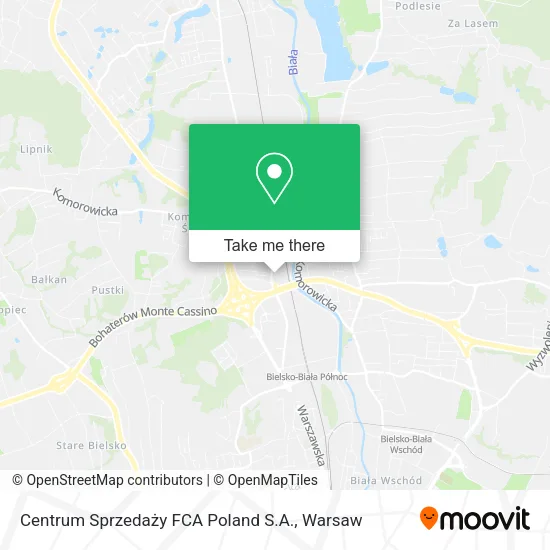 Карта Centrum Sprzedaży FCA Poland S.A.
