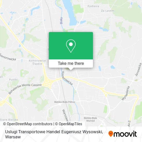 Карта Uslugi Transportowe Handel Eugeniusz Wysowski