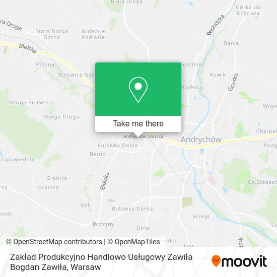 Карта Zakład Produkcyjno Handlowo Usługowy Zawiła Bogdan Zawiła