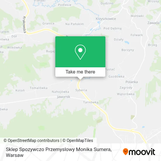 Карта Sklep Spozywczo Przemyslowy Monika Sumera