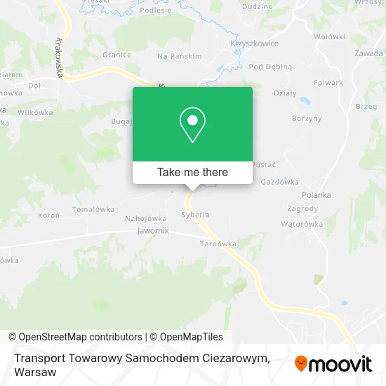 Карта Transport Towarowy Samochodem Ciezarowym