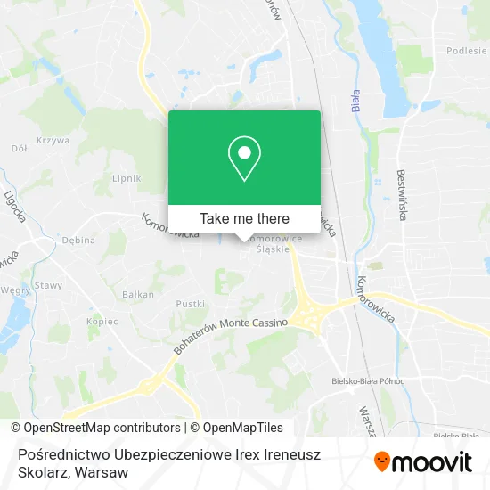 Карта Pośrednictwo Ubezpieczeniowe Irex Ireneusz Skolarz
