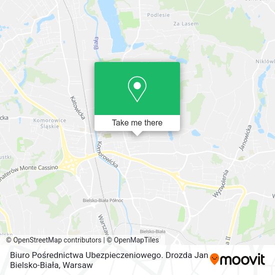 Biuro Pośrednictwa Ubezpieczeniowego. Drozda Jan Bielsko-Biała map