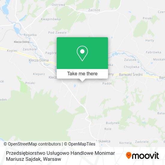 Przedsiębiorstwo Usługowo Handlowe Monimar Mariusz Sajdak map