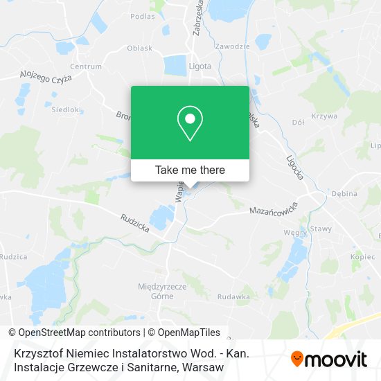 Krzysztof Niemiec Instalatorstwo Wod. - Kan. Instalacje Grzewcze i Sanitarne map