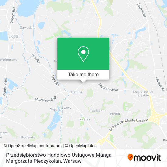 Przedsiębiorstwo Handlowo Usługowe Manga Małgorzata Pieczykolan map