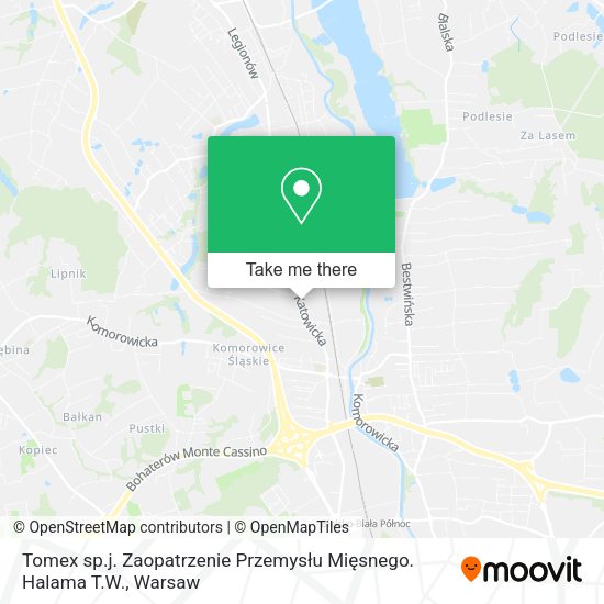 Tomex sp.j. Zaopatrzenie Przemysłu Mięsnego. Halama T.W. map