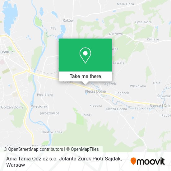 Ania Tania Odzież s.c. Jolanta Żurek Piotr Sajdak map