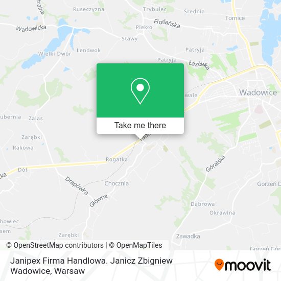 Janipex Firma Handlowa. Janicz Zbigniew Wadowice map