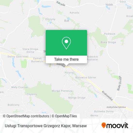 Карта Usługi Transportowe Grzegorz Kajor