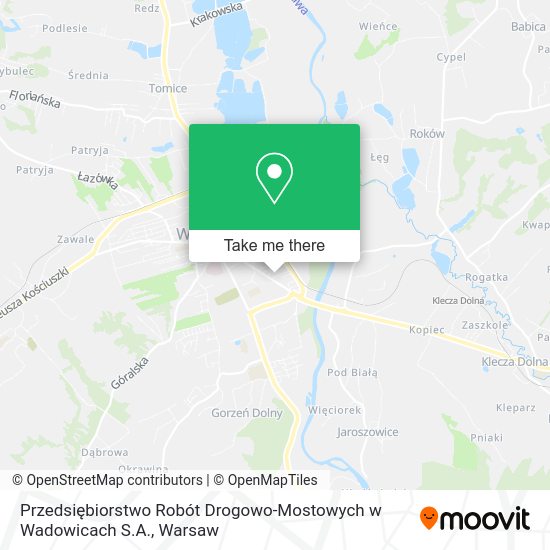 Przedsiębiorstwo Robót Drogowo-Mostowych w Wadowicach S.A. map