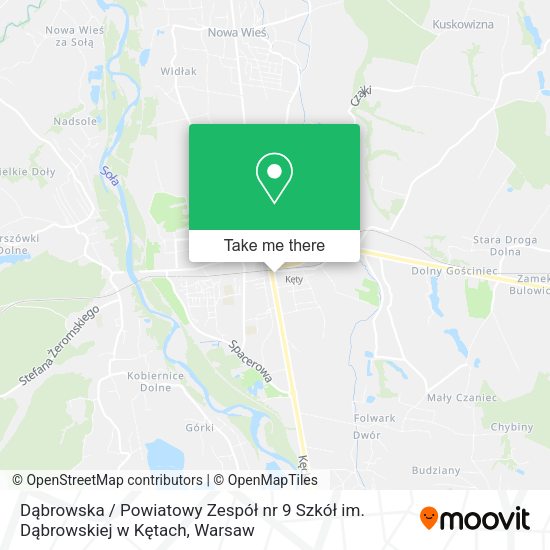 Dąbrowska / Powiatowy Zespół nr 9 Szkół im. Dąbrowskiej w Kętach map