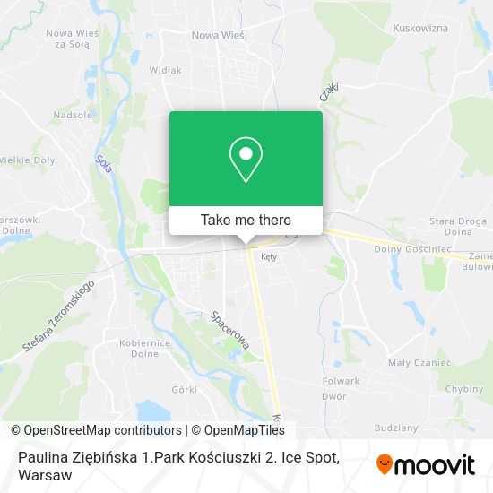 Карта Paulina Ziębińska 1.Park Kościuszki 2. Ice Spot