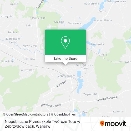 Niepubliczne Przedszkole Twórcze Totu w Zebrzydowicach map