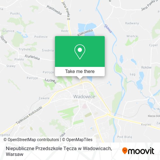 Niepubliczne Przedszkole Tęcza w Wadowicach map