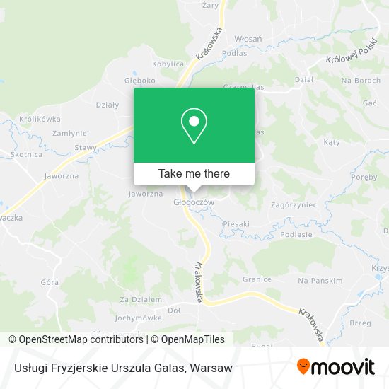 Usługi Fryzjerskie Urszula Galas map