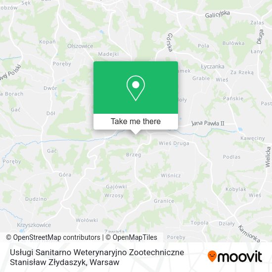 Usługi Sanitarno Weterynaryjno Zootechniczne Stanisław Złydaszyk map