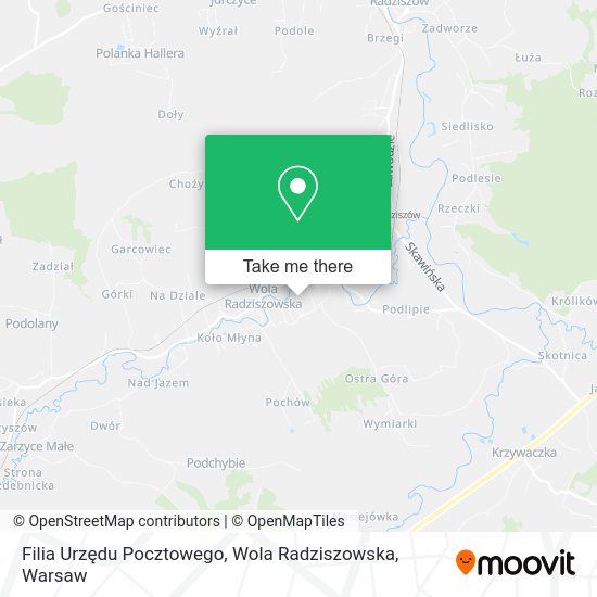 Filia Urzędu Pocztowego, Wola Radziszowska map