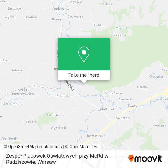 Zespół Placówek Oświatowych przy McRd w Radziszowie map