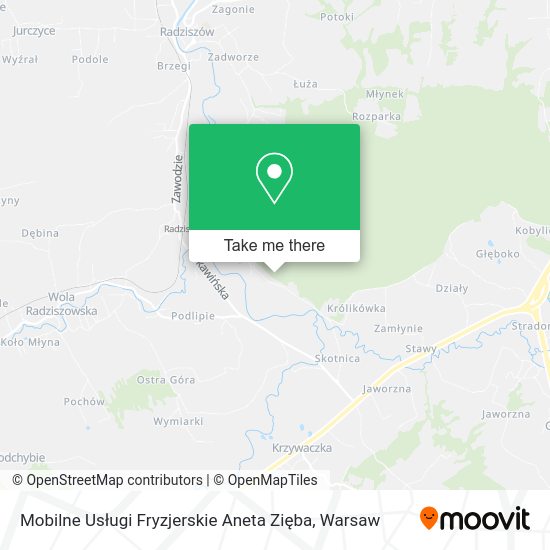 Карта Mobilne Usługi Fryzjerskie Aneta Zięba