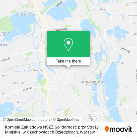 Карта Komisja Zakładowa NSZZ Solidarność przy Straży Miejskiej w Czechowicach Dziedzicach