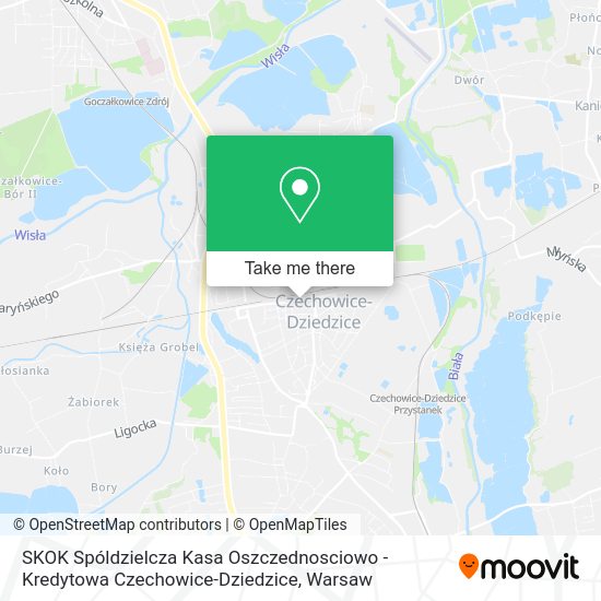 SKOK Spóldzielcza Kasa Oszczednosciowo - Kredytowa Czechowice-Dziedzice map