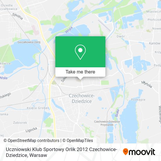 Uczniowski Klub Sportowy Orlik 2012 Czechowice-Dziedzice map