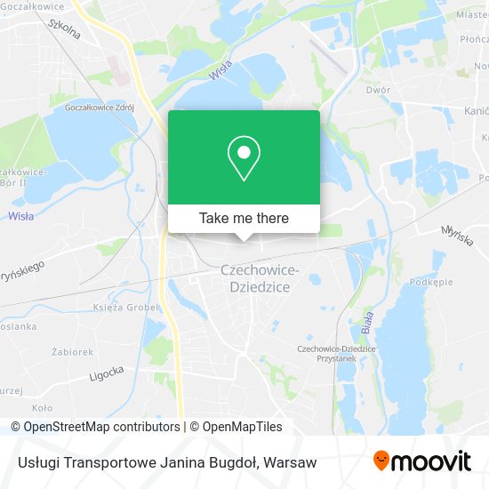 Usługi Transportowe Janina Bugdoł map