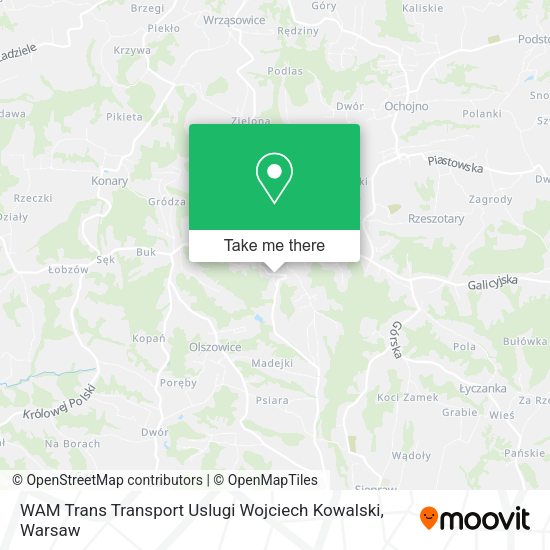 WAM Trans Transport Uslugi Wojciech Kowalski map