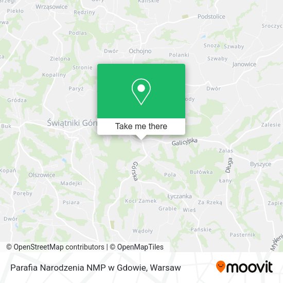 Parafia Narodzenia NMP w Gdowie map