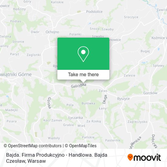 Bajda. Firma Produkcyjno - Handlowa. Bajda Czesław map