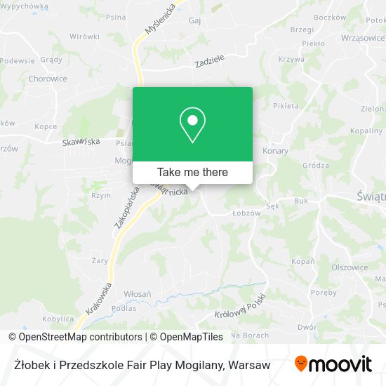 Żłobek i Przedszkole Fair Play Mogilany map